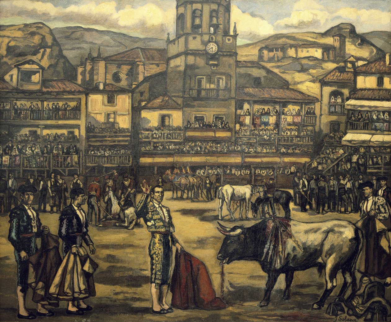 GUTIERREZ SOLANA, José (1886-1945). Tourada em Ronda (Capea en Ronda) de Jose Gutierrez Solana