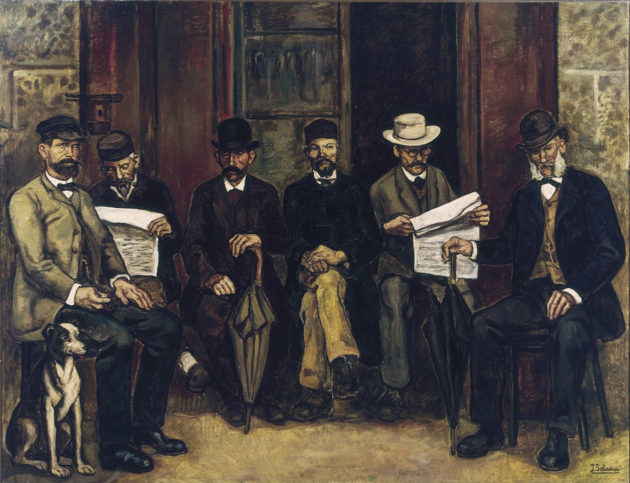 O Encontro da Farmácia. 1934 (óleo sobre tela) de Jose Gutierrez Solana