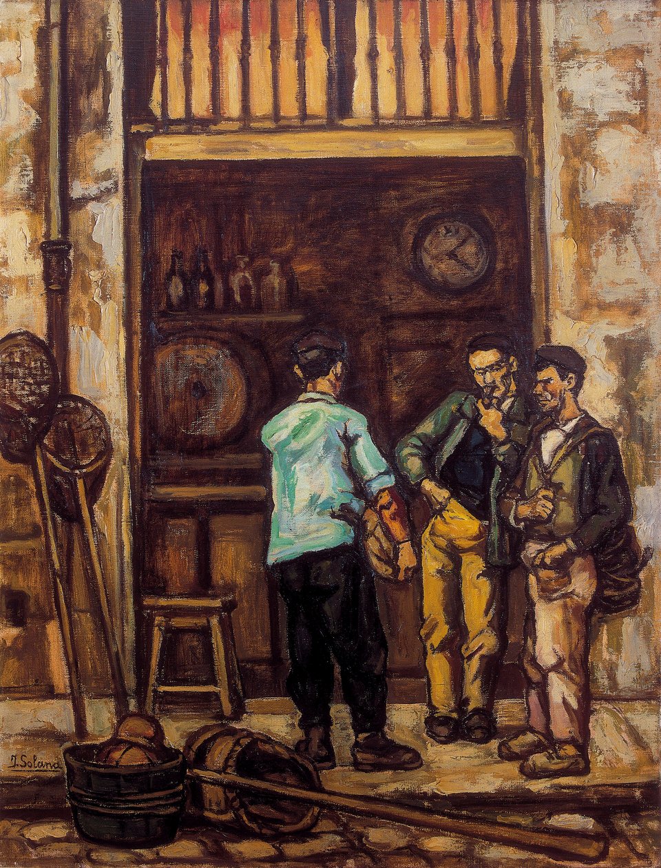 A taverna de Santander (Espanha) 1944-1945 (óleo sobre tela) de Jose Gutierrez Solana