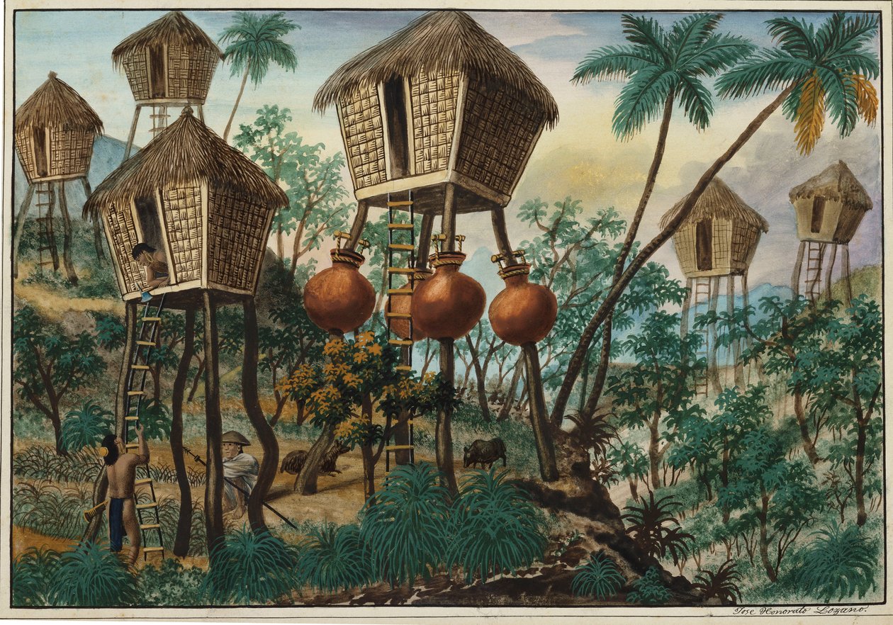 Manila e seus arredores: cabanas dos índios da montanha de Jose Honorato Lozano