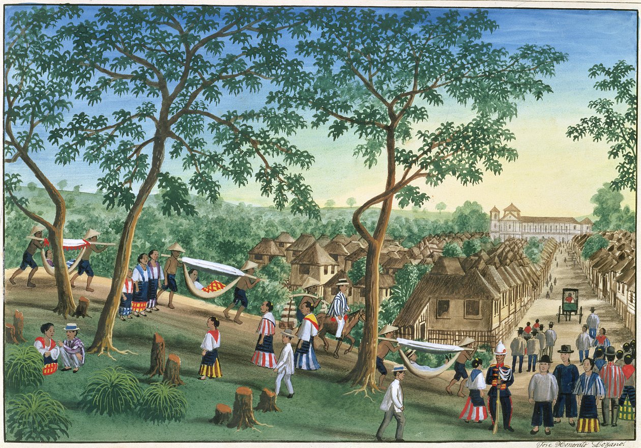 Excursão à Antipolo Fiesta, do "Álbum de Visões Febus em Manila e arredores", c.1845 de Jose Honorato Lozano