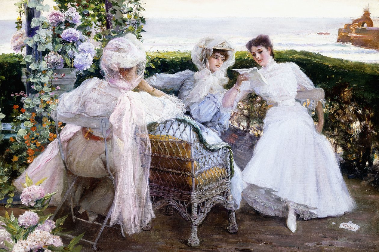 A Carta, c.1903-1910 (óleo sobre tela) de Jose Villegas Cordero