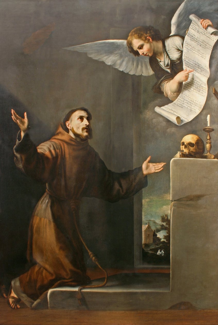 São Francisco recebe os estigmas, primeiro terço do século XVII. de Jusepe de Ribera