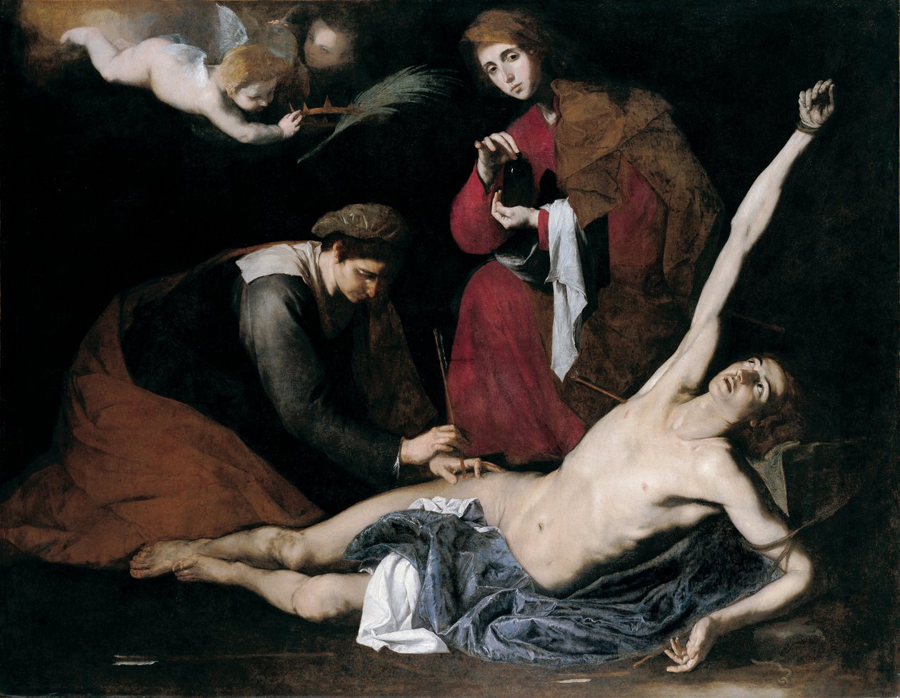 São Sebastião, cuidado pelas mulheres santas, c. 1621 de Jose de Ribera