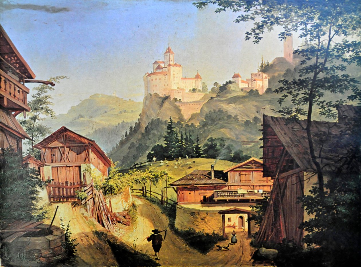 Waidbruck com Trostburg ao fundo de Josef Arnold derJüngere