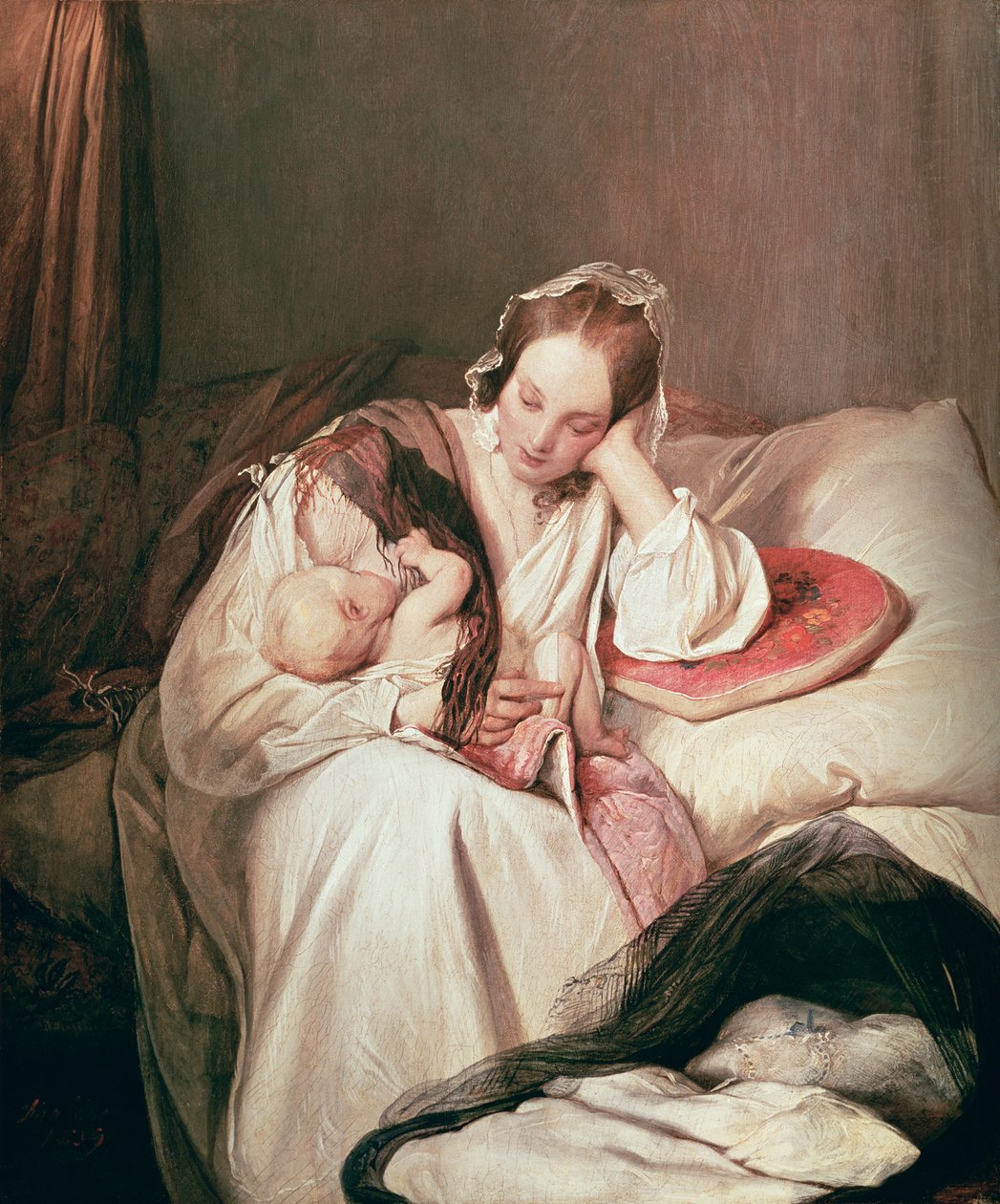 O amor de uma mãe, 1839 de Josef Danhauser