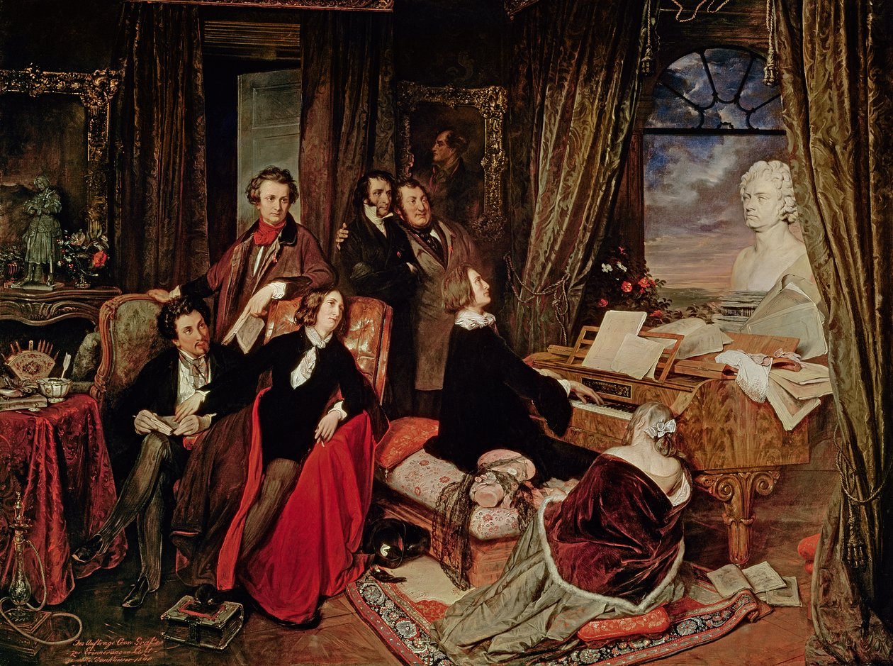 Liszt no piano, 1840 de Josef Danhauser