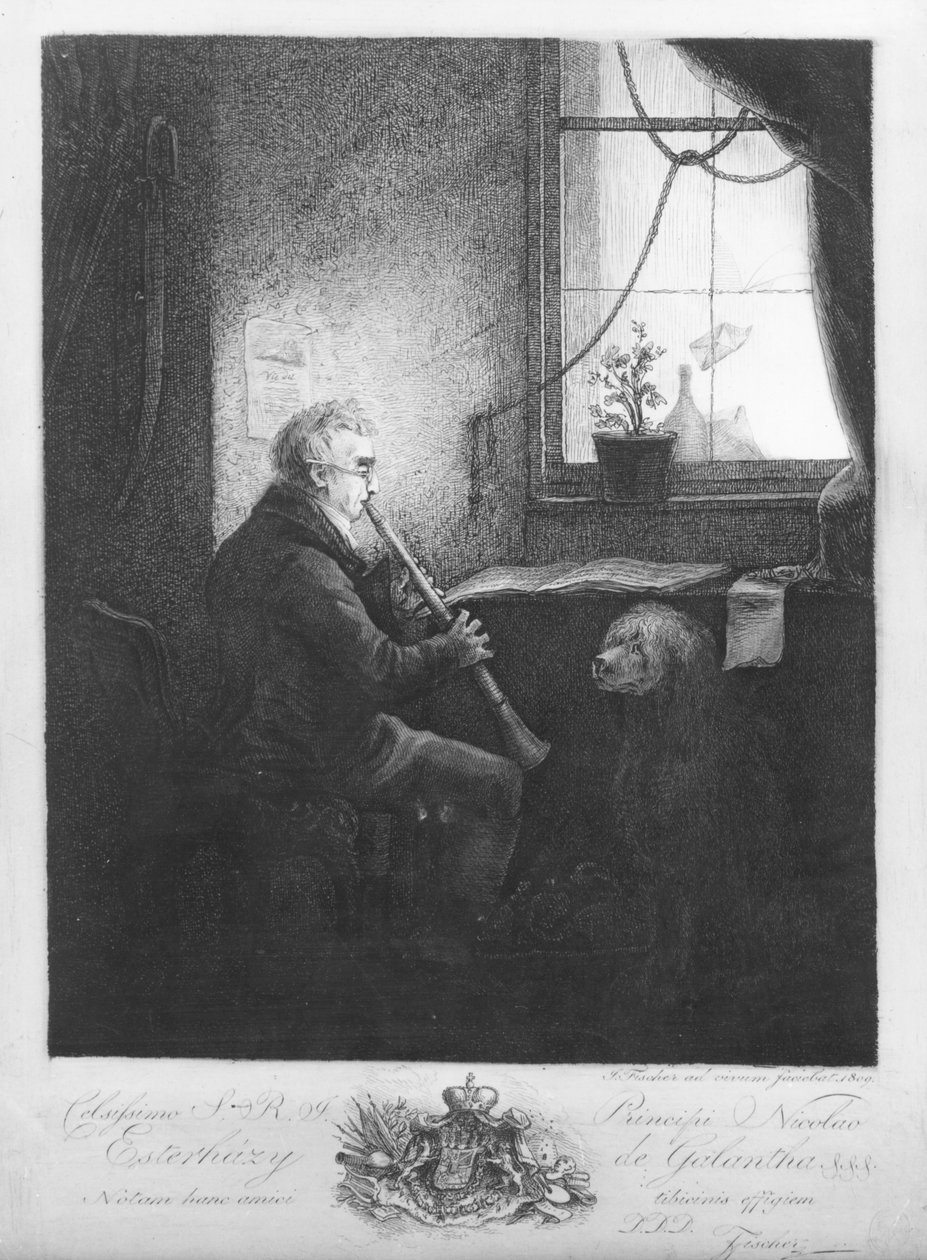 Duque Esterhazy Tocando Clarinete, 1809 de Josef Fischer