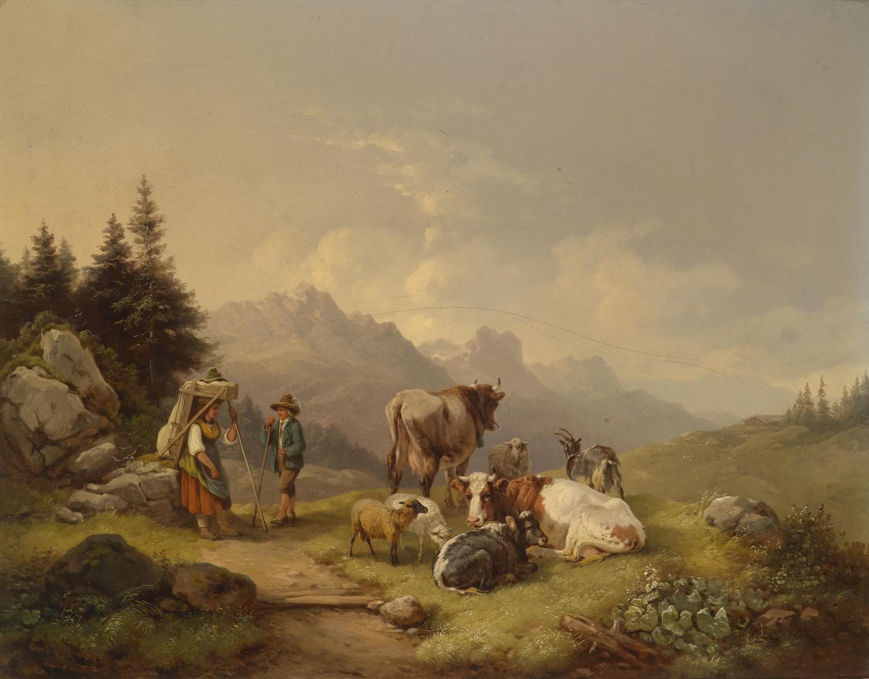 Descanse no pasto da montanha de Josef Heicke