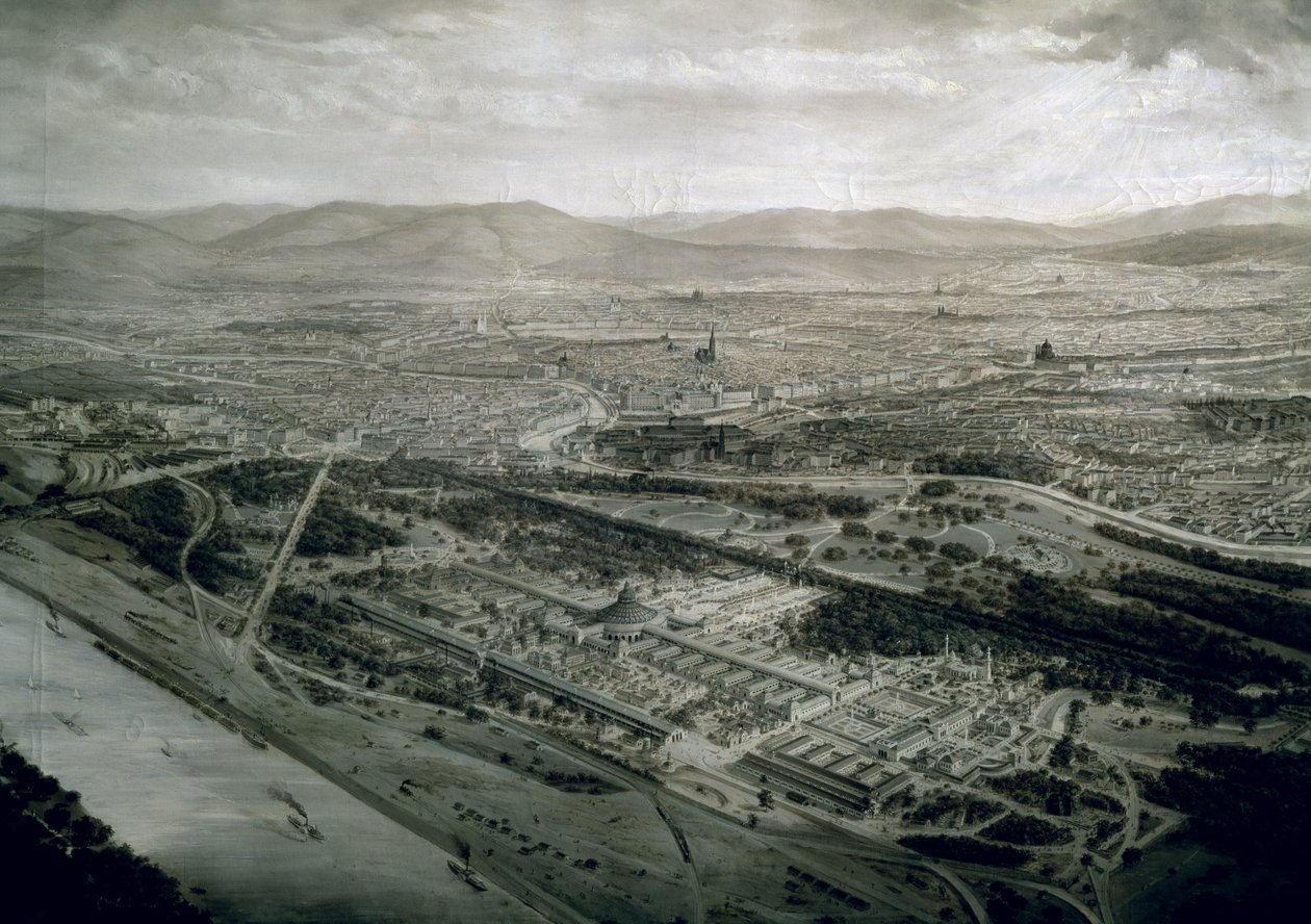 Vista de Viena na época da Exposição Mundial, 1873 de Josef Langl