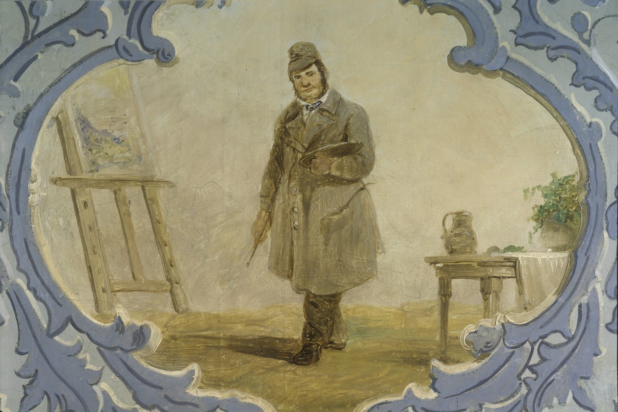 Auto-retrato, 1850 (pintura de parede) de Josef Matj Navrátil