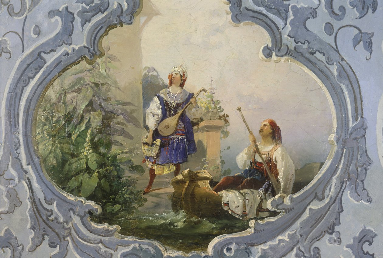 O rapto do Serralho, 1850 (pintura de parede) de Josef Matj Navrátil