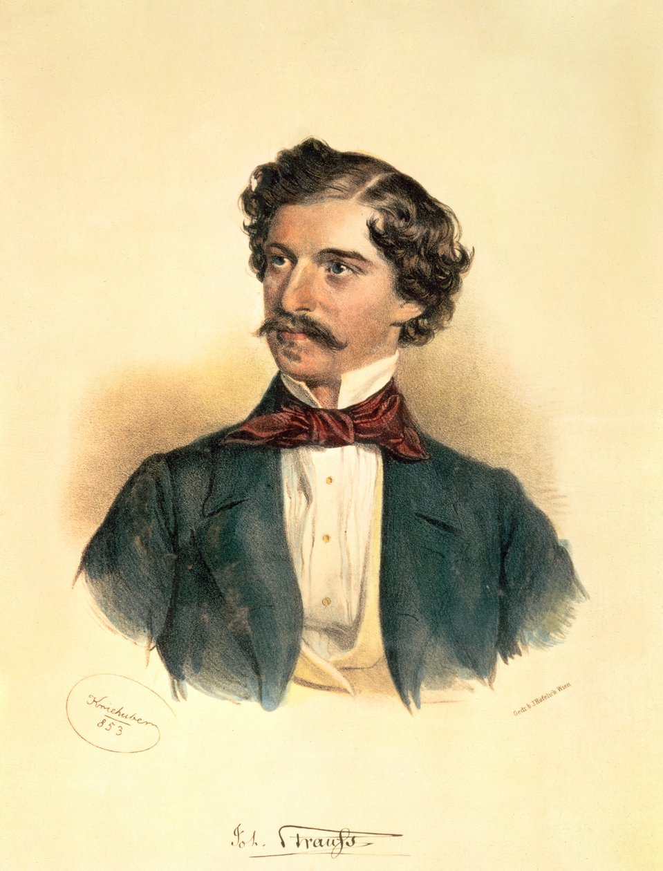Johann Strauss the Elder (1804-49) (desenho com lavagem) de Josef Nikolaus Kriehuber