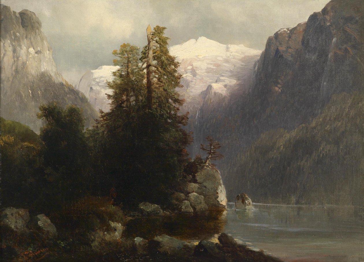 Vista do lago Gosau de Josef Thoma