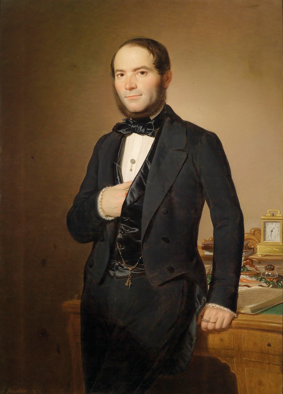 Retrato, de, um, cavalheiro, frente, um, escrivaninha de Josef Weidner