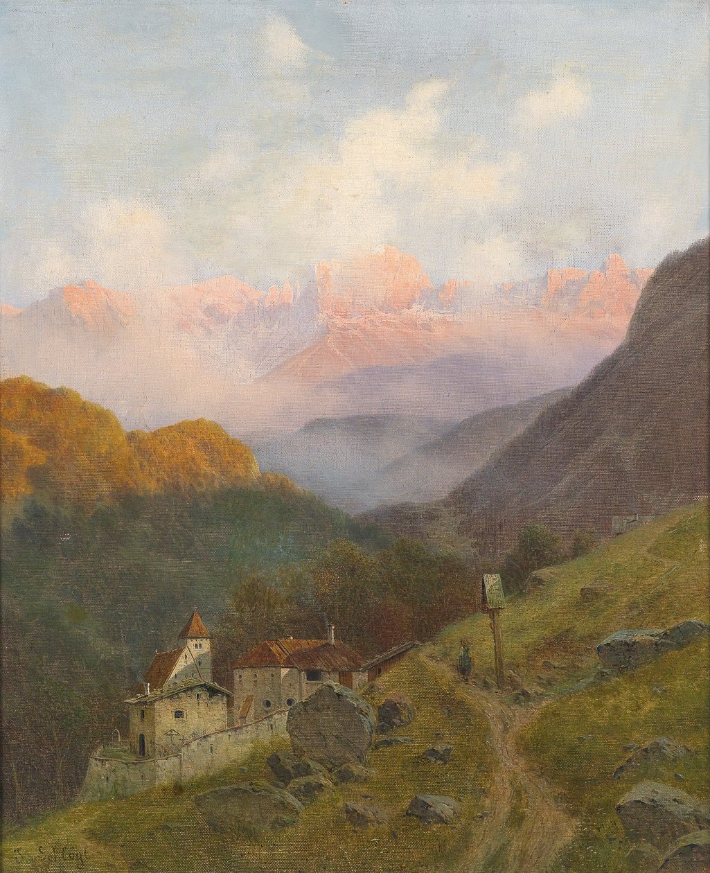 Vista do jardim de rosas de Josef von Schlogl