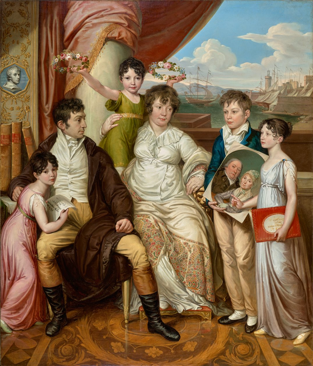 A família do atacadista Johann Christian Edler von Bruchmann de Josef Abel