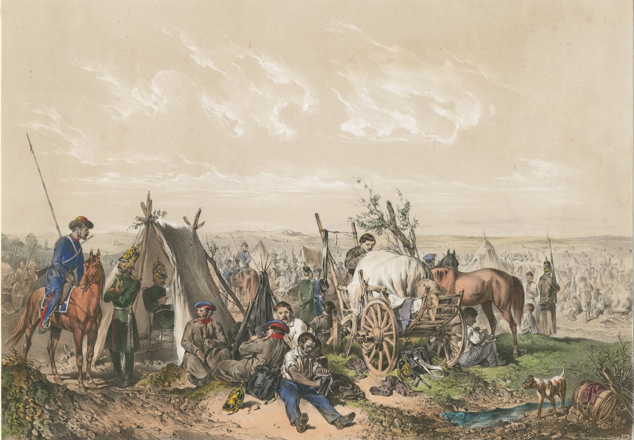 Uma cena da Guerra da Independência na Hungria em 1849, ca. 1849 de Josef Anton Strassgschwandtner