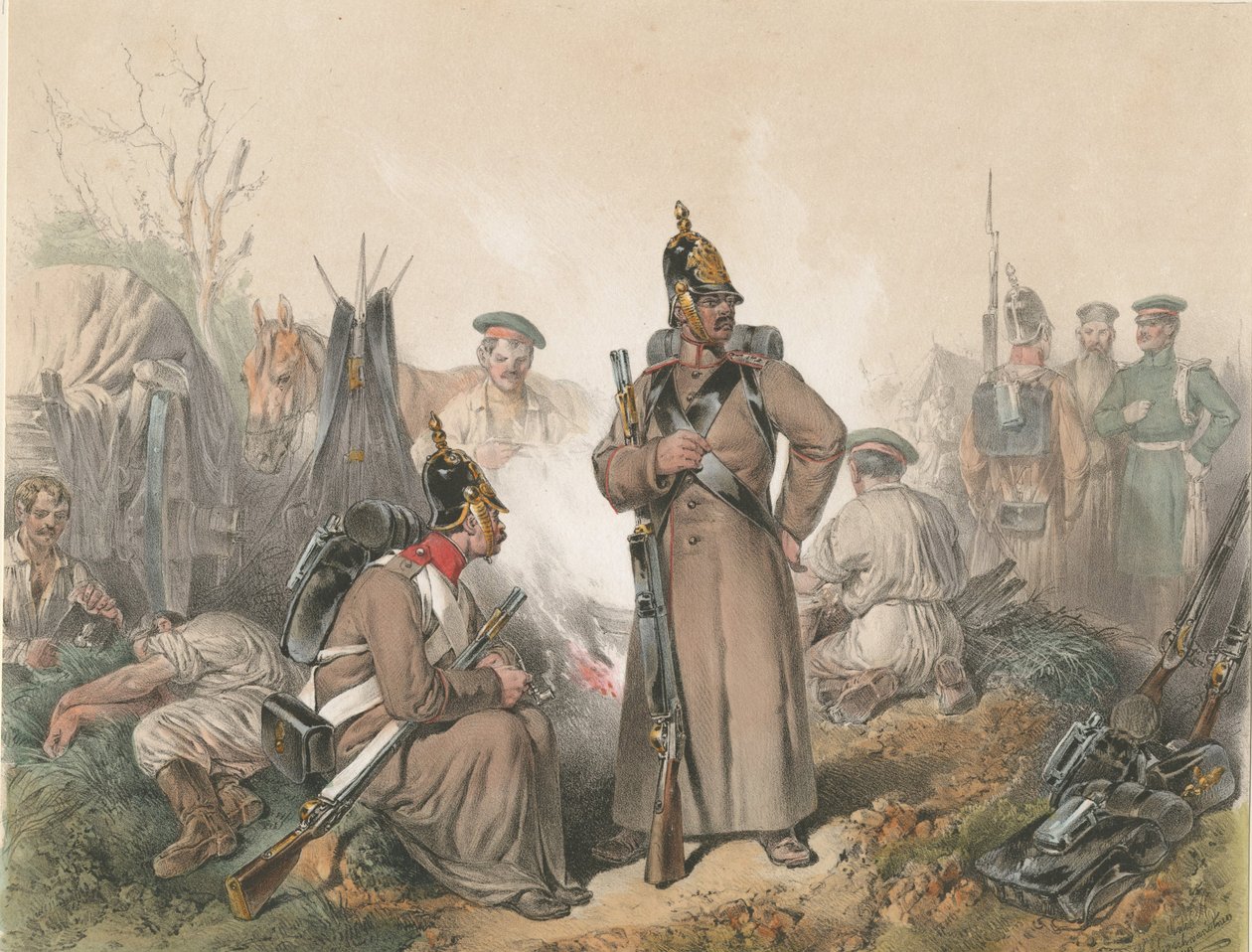 Uma cena da Guerra da Independência na Hungria em 1849, ca. 1849 de Josef Anton Strassgschwandtner
