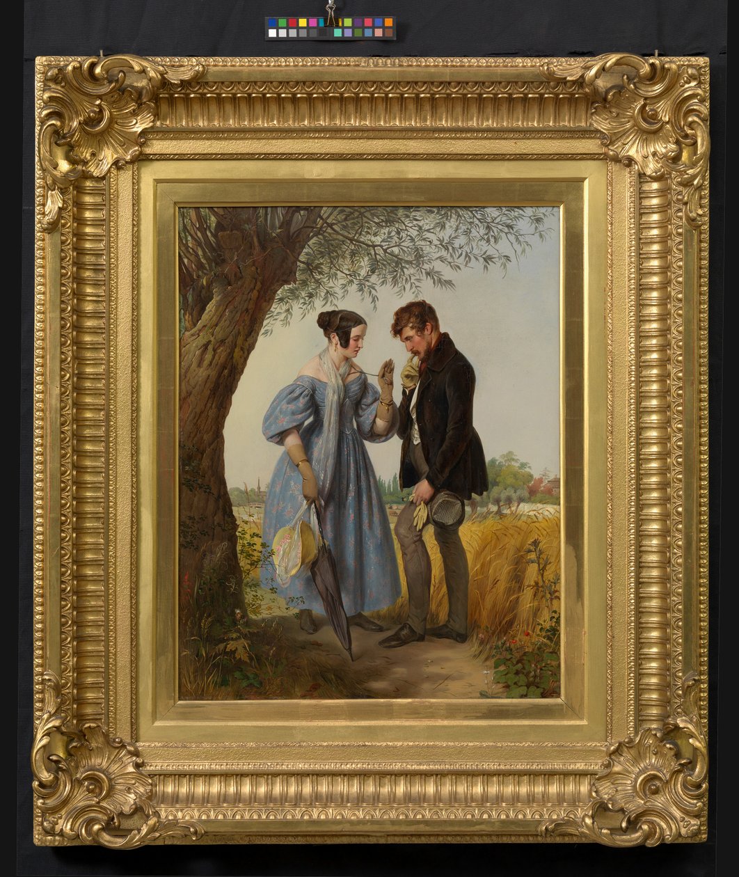O encontro («O pretendente rejeitado», «Pedido de casamento de um fidalgo rural») de Josef Danhauser