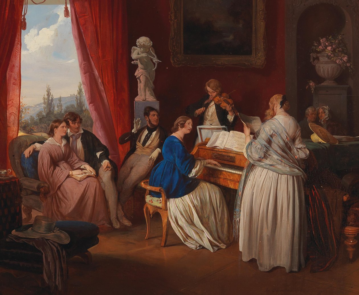 O Concerto da Família, 1841. de Josef Danhauser