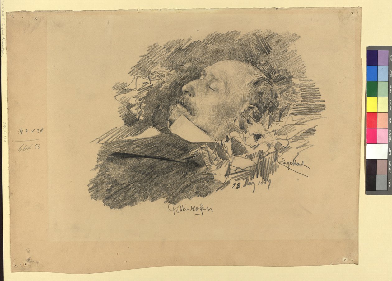 O pintor August Pettenkofen no leito de morte de Josef Engelhart