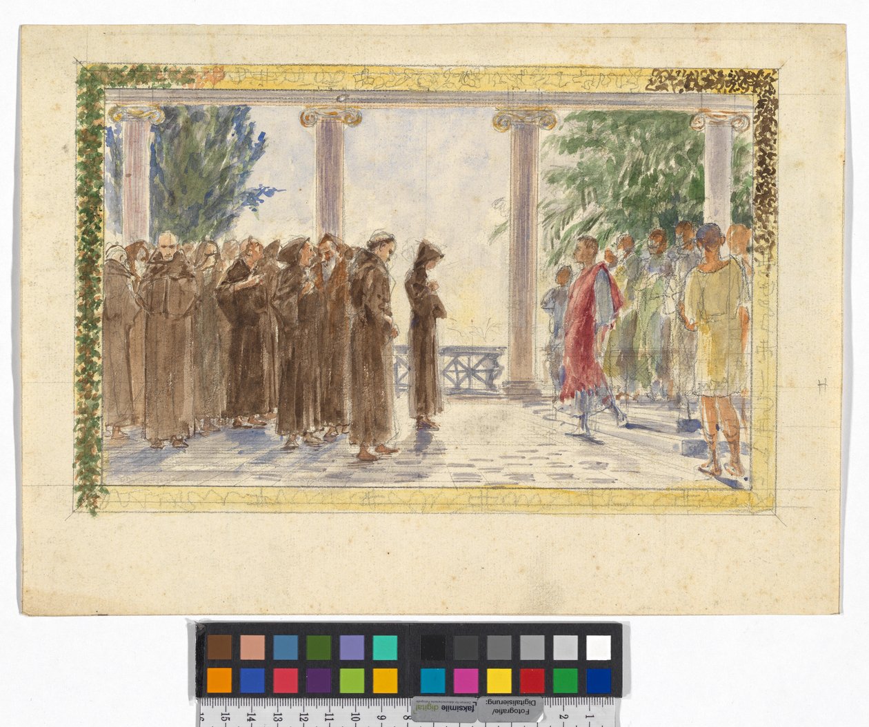 Esboço para o ciclo de Oberon (verso: dois estudos de crianças para o ciclo de Oberon) de Josef Engelhart