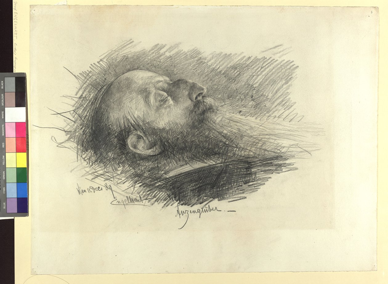 Ludwig Anzengruber no leito de morte de Josef Engelhart