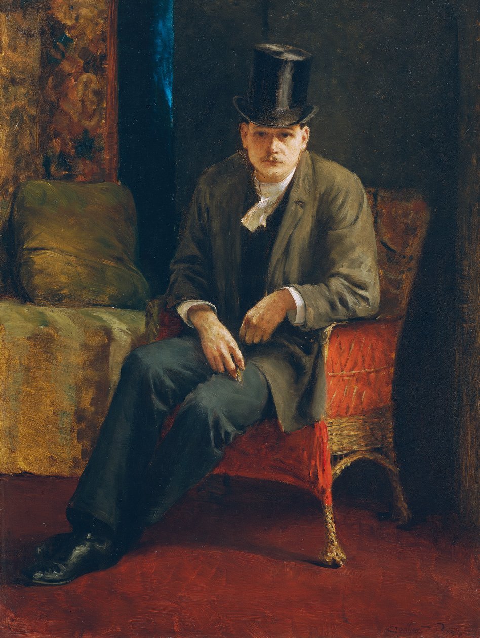 Auto-retrato com cartola de Josef Engelhart