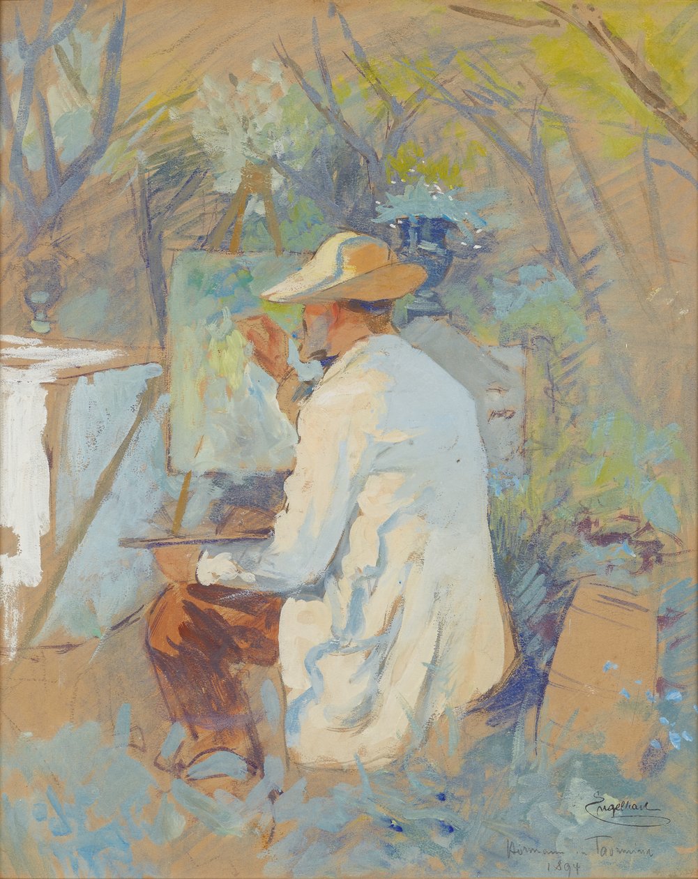 Pintura Theodor von Hörmann em Taormina de Josef Engelhart