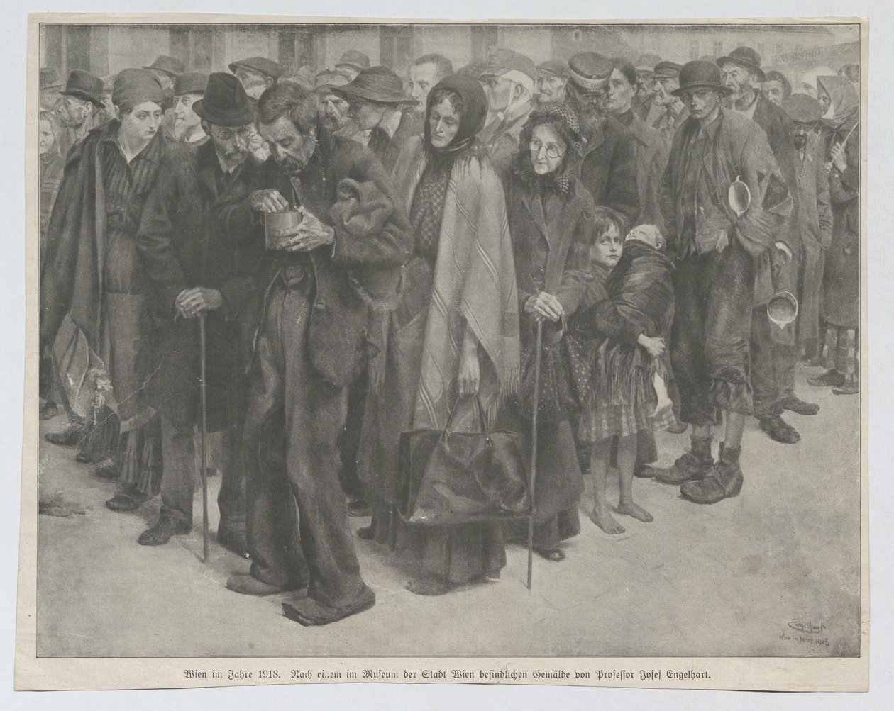 Recorte de jornal, provavelmente da «Leipziger Illustrirten Zeitung»: «Viena no ano de 1918» de Josef Engelhart