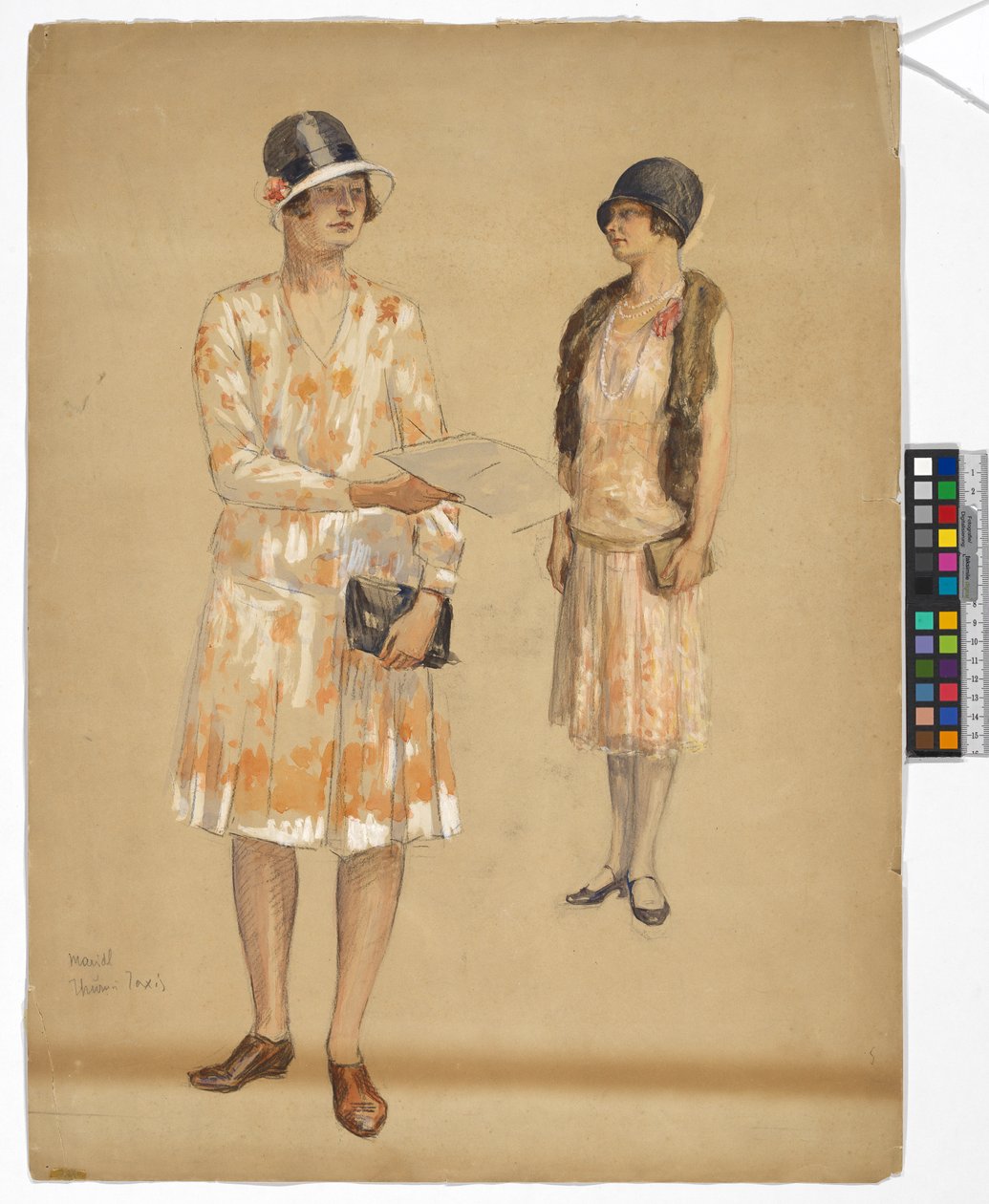 Dois estudos de Maridl, a filha do artista de Josef Engelhart