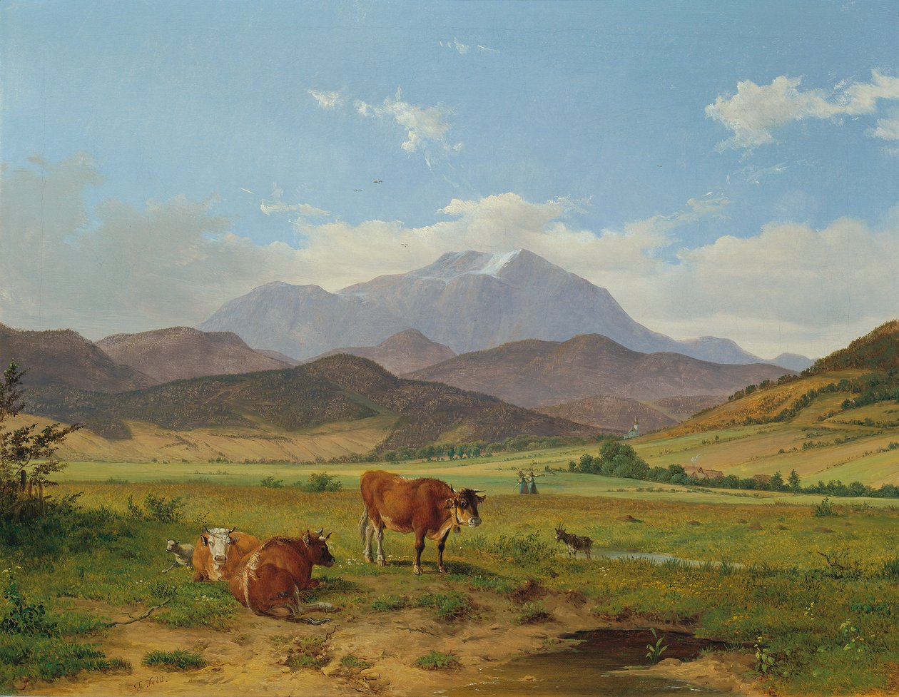 Paisagem com montanha de neve de Josef Feid