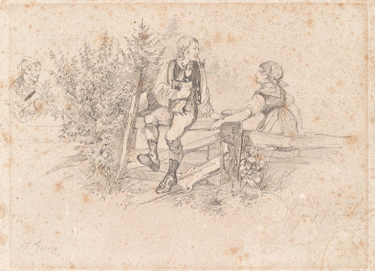 Amantes camponeses ouvidos em voz alta de Josef Gisela