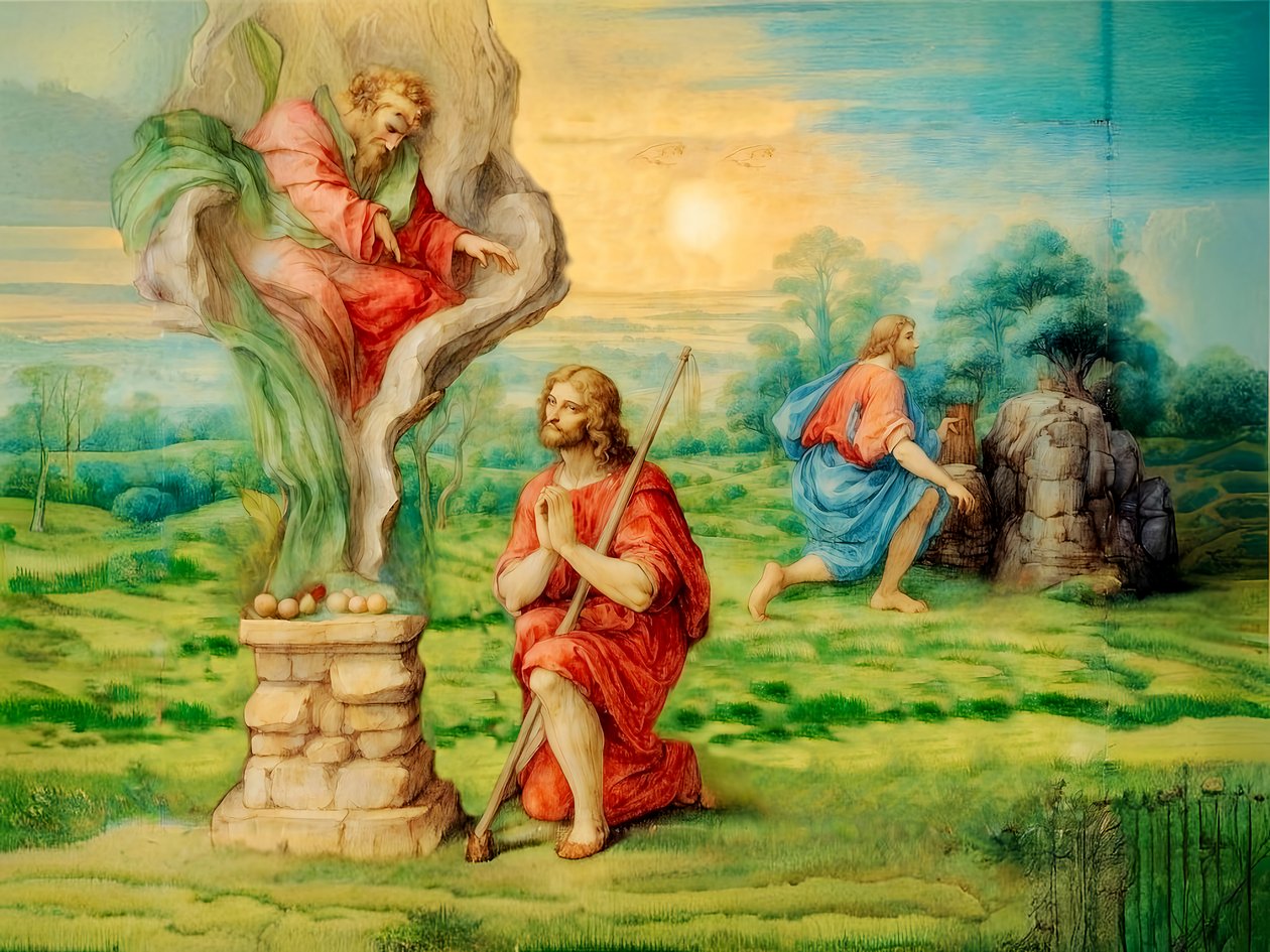 A1_Génesis_12- O sacrifício de Caim e Abel de Josef Johann Michel
