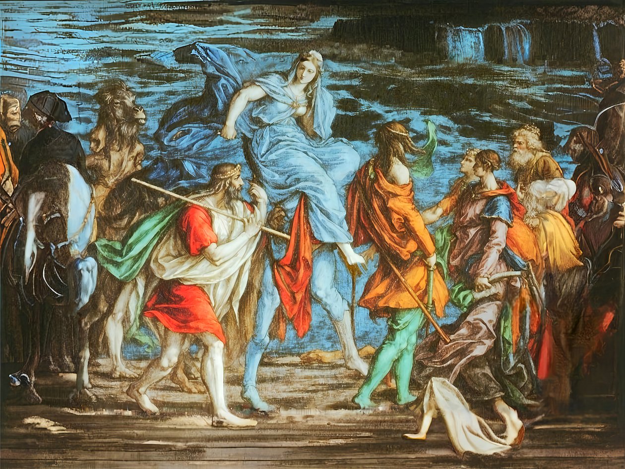 A1_Génesis_30-Isaac e Rebeca encontram-se de Josef Johann Michel