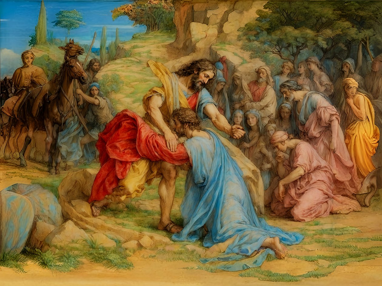 A1_Génesis_37-Jacob e Esaú reunidos de Josef Johann Michel