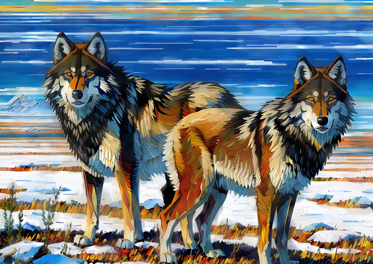 Animais: Lobos 1 de Josef Johann Michel