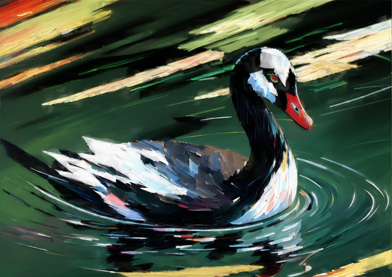 Animais: cisne negro 1 de Josef Johann Michel