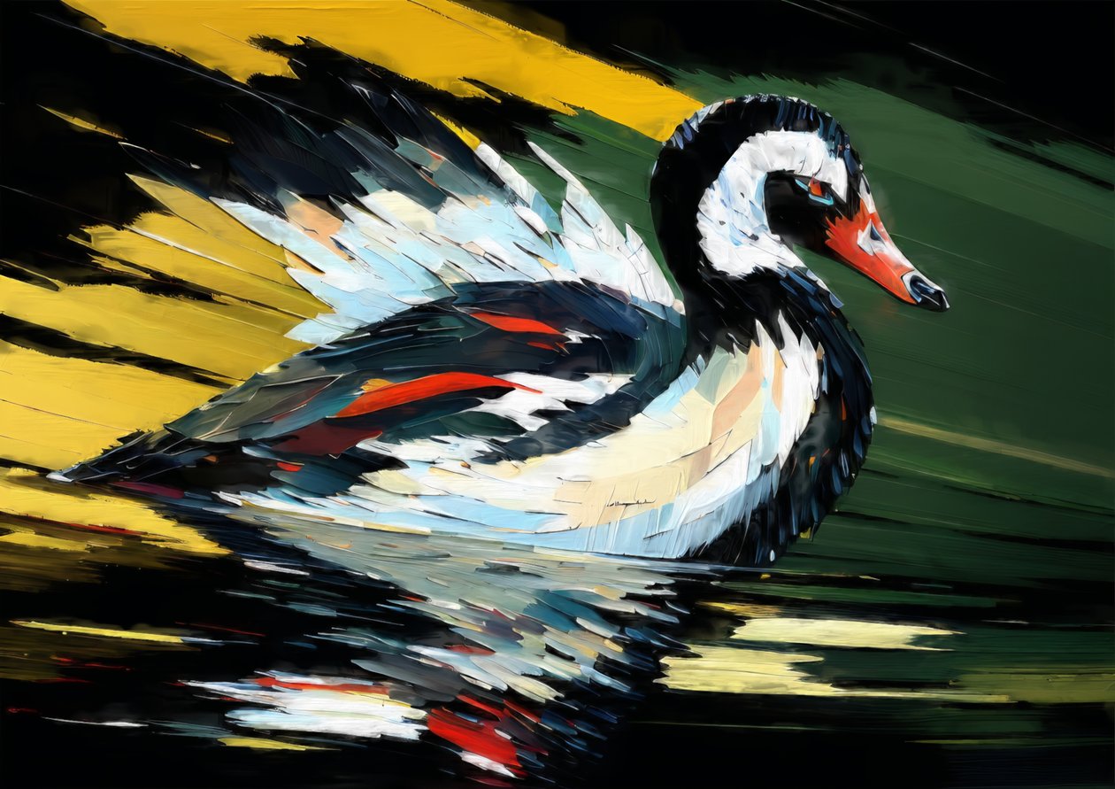 Animais: cisne negro 4 de Josef Johann Michel