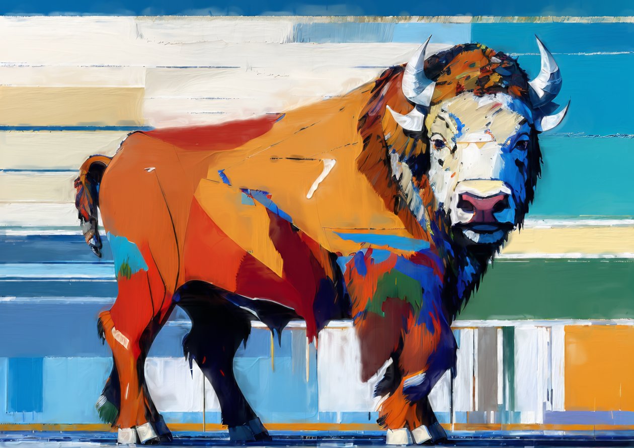 Animais: búfalo 4 de Josef Johann Michel