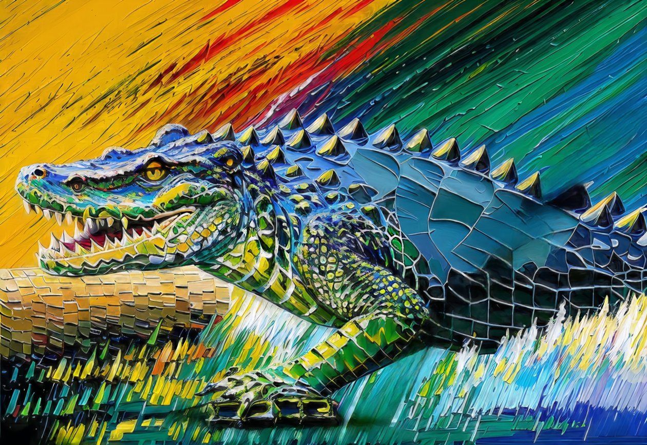 Animais crocodilo_2 de Josef Johann Michel