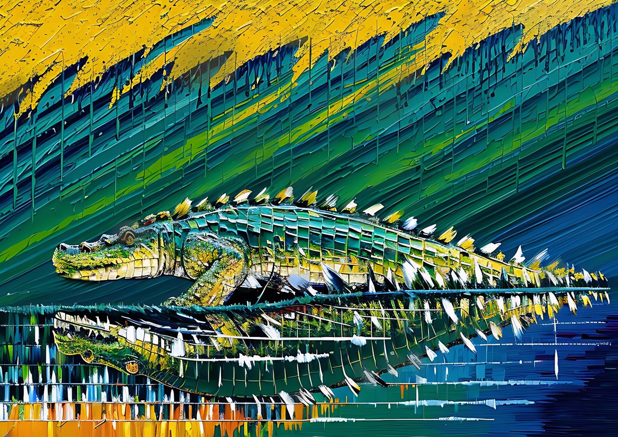 Animais: crocodilo 3 de Josef Johann Michel
