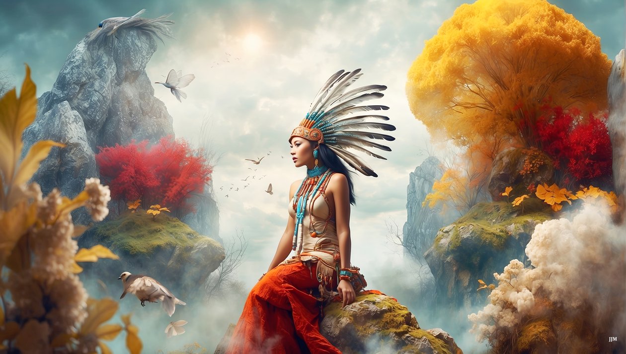 Dreamcore_dreamlike_scene-native american_01 de Josef Johann Michel