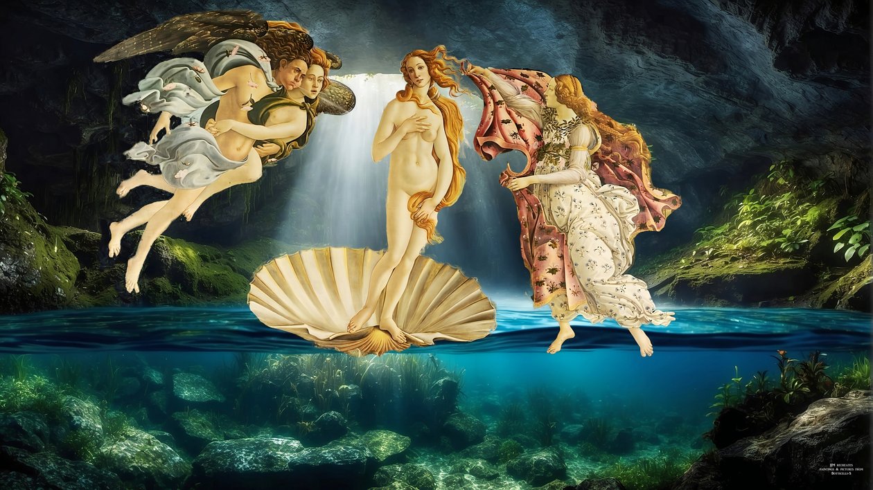 JJM-recreate_Botticelli-S_Die Geburt der Venus _underwater de Josef Johann Michel