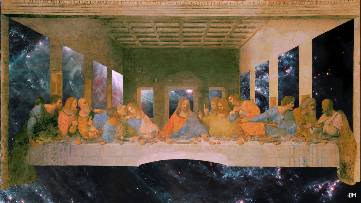 JJM-recreate: Leonardo da Vinci_A Última Ceia+JWST de Josef Johann Michel