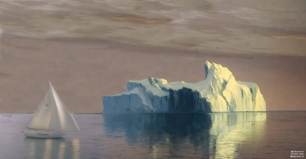 JJM recria Bierstadt-A: O Icebergue de Josef Johann Michel