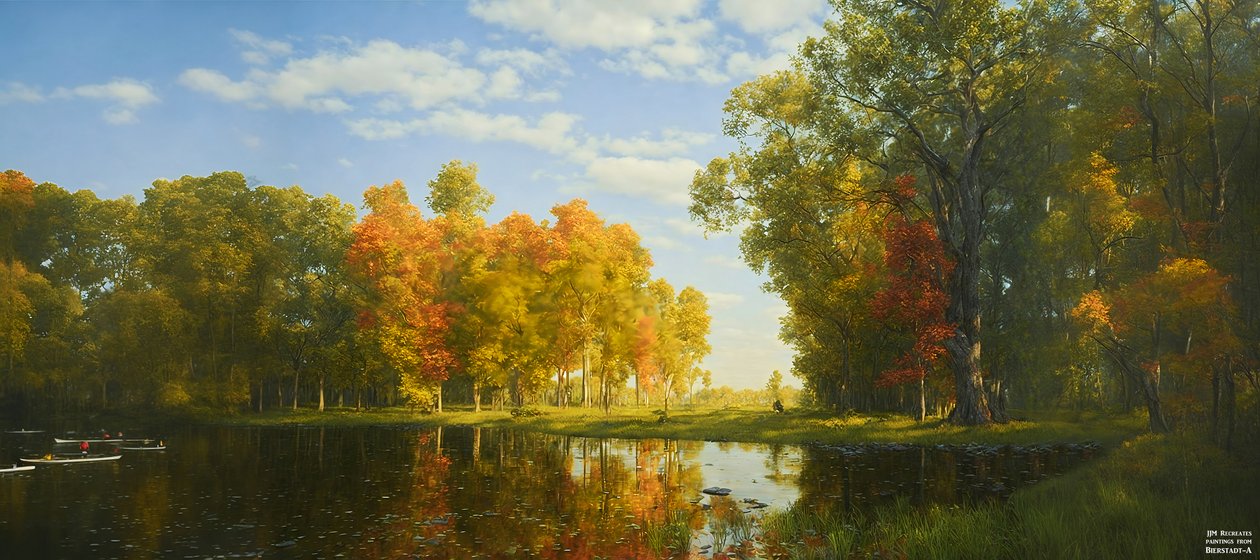 JJM recria Bierstadt-A: Floresta de outono de Josef Johann Michel