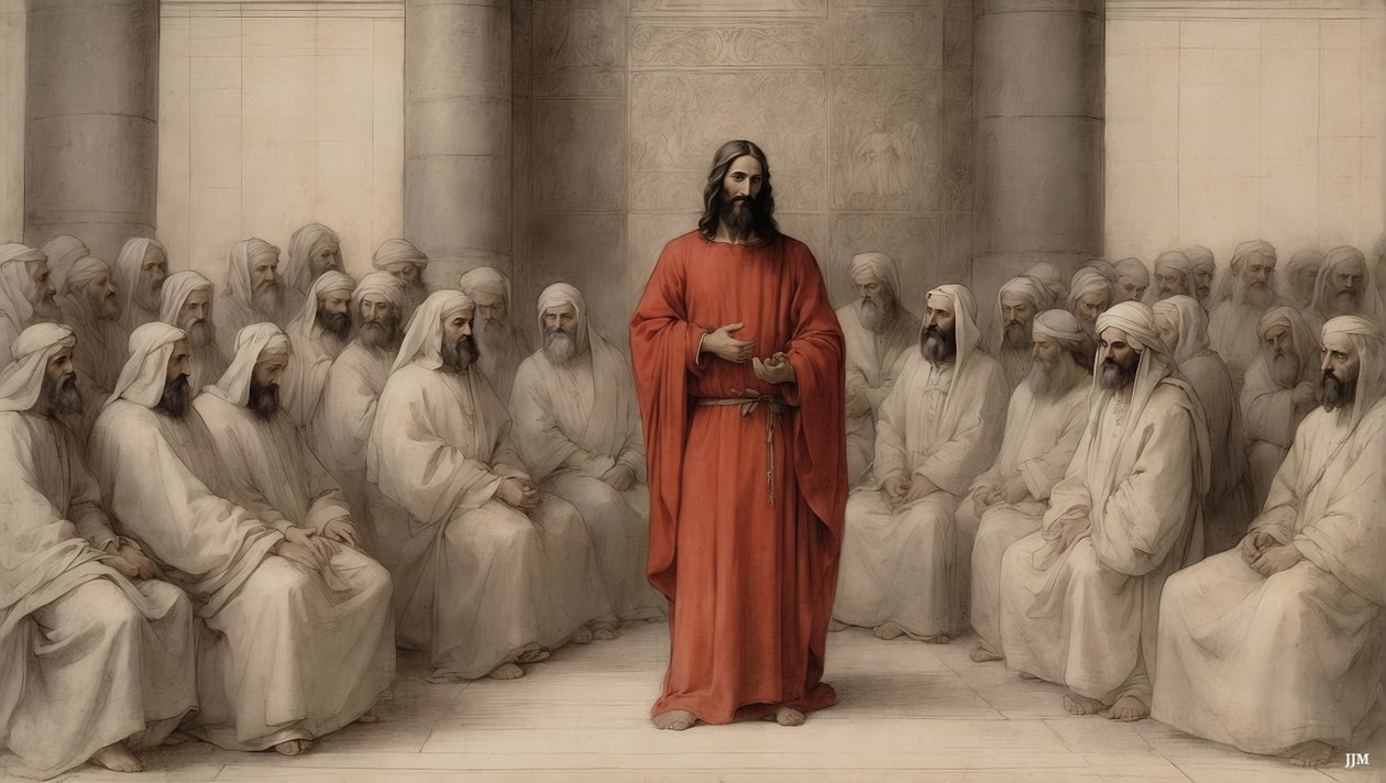 Jesus_acusado perante o sumo conselho dos judeus_02 de Josef Johann Michel