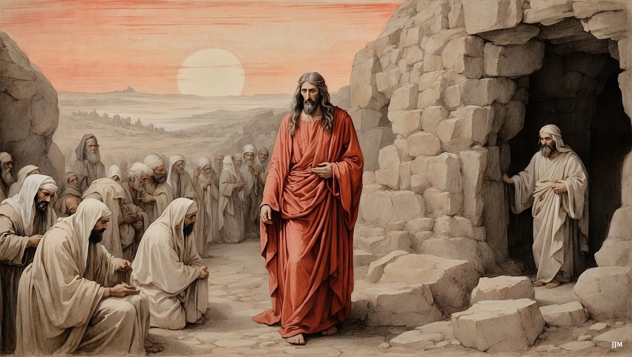 Jesus_ressuscita Lázaro dos mortos_01 de Josef Johann Michel
